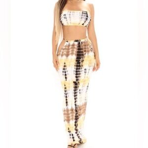Fashion Nova Tie Dye Skirt Set